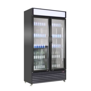 frigo vitrée 2 portes noir
