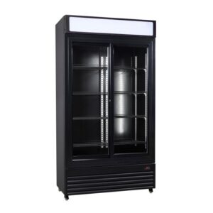 frigo 2 portes coulissantes vitrée