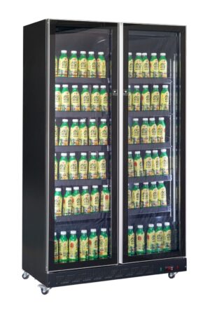 RÉFRIGÉRATEUR 2 PORTES EN VERRE NOIR