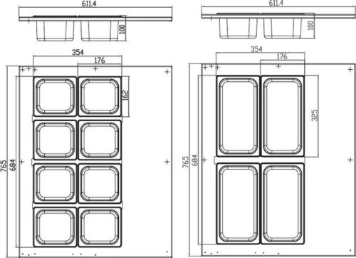 Saladette - 67 L - incl 8 x 1/6 GN - modèle de table – Image 2
