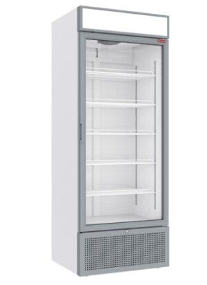 Vitrine ventilée positive 715 litres BLANCHE avec caisson lumineux