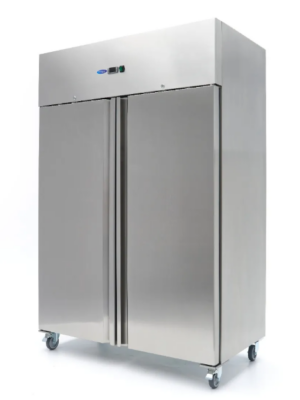 Réfrigérateur - 800 L - 6 étagères réglables - acier inoxydable - sur roulettes