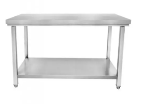 Table en inox avec sous tablette - P700 mm - H700 mm